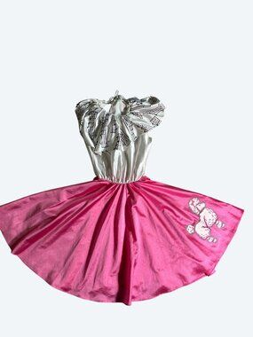 Pink Poodle 1950's style Dress Girls Sz L Costume Dress Up Play Halloween